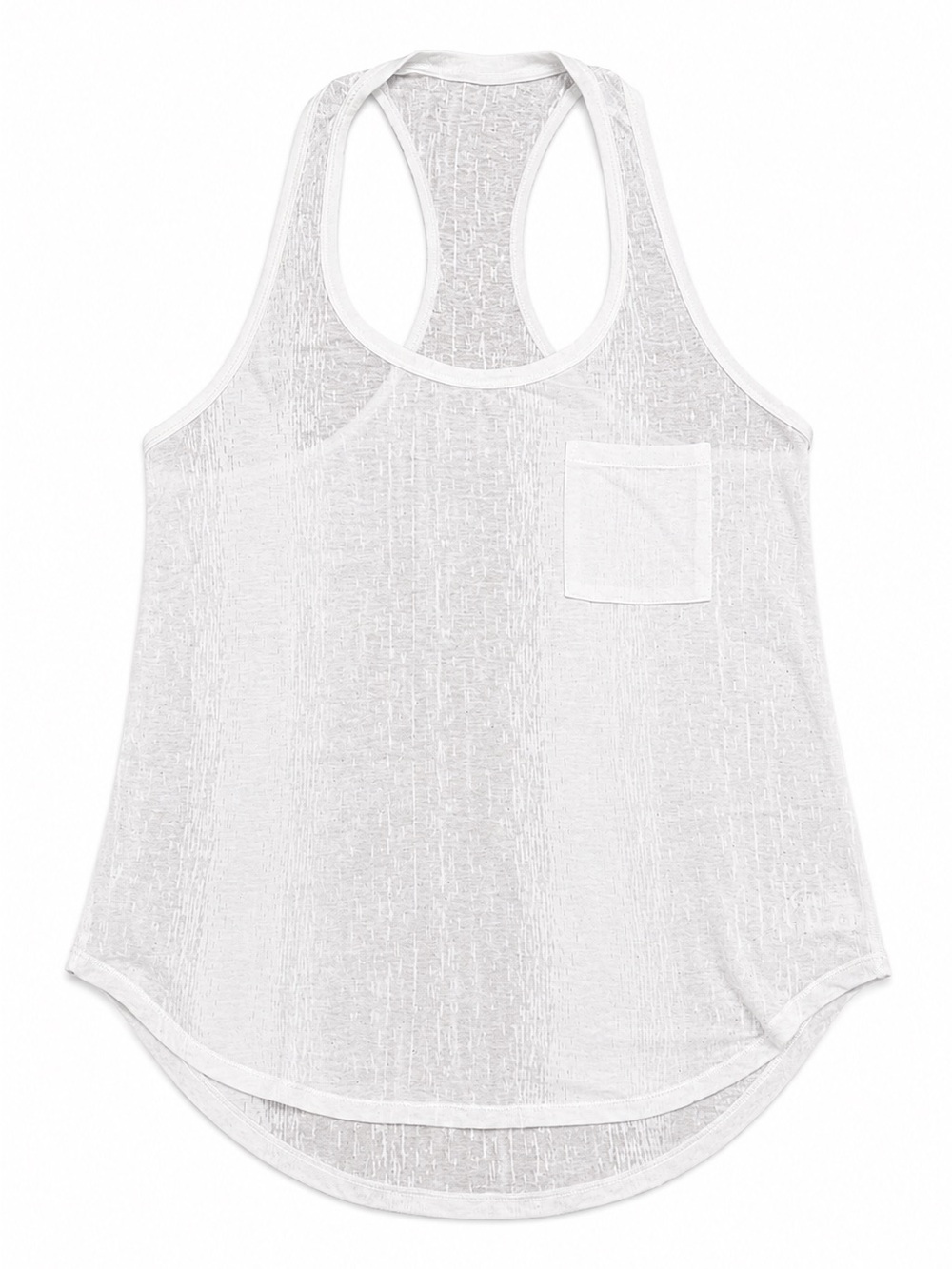 Lululemon White Slub Racerback Pocket Tank Top Size Medium
